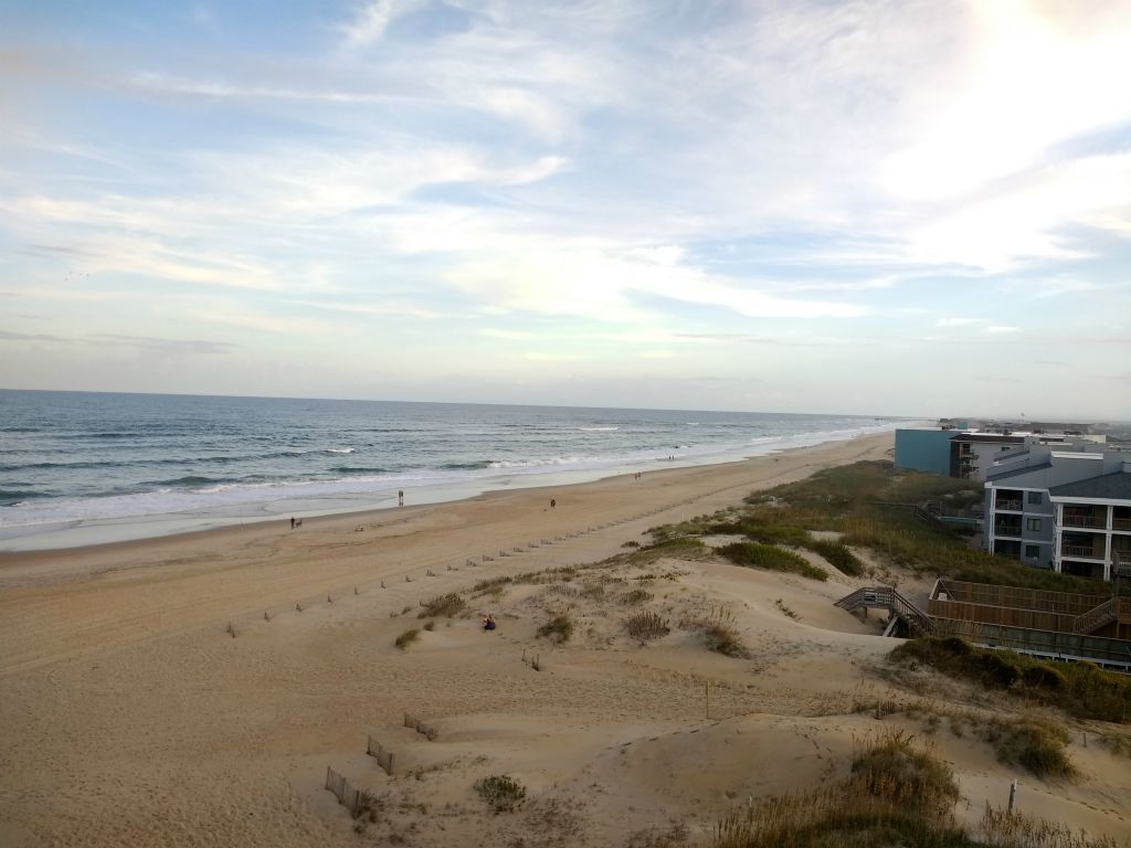 Beach view from our hotel at Nags Head, NC